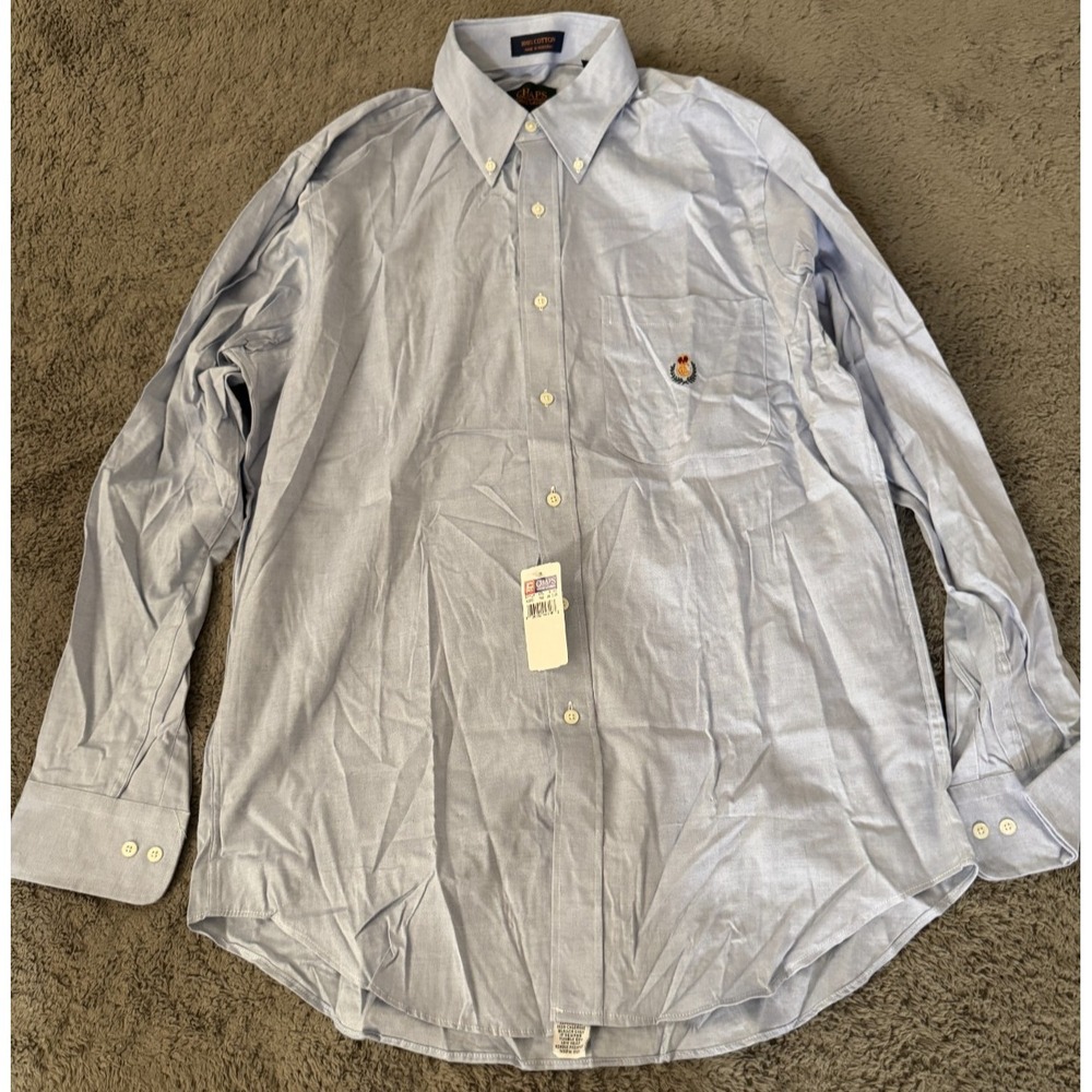 Chaps Ralph Lauren Dress Shirts Mens 16 34/35 LOT OF 3 Blue Vintage Deadstock